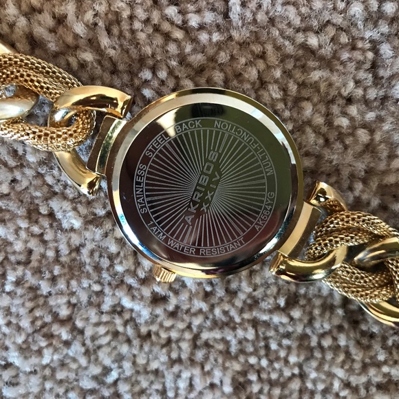 Akribos XXIV Womens Watch Gold Tone Multi-Function - Picture 7 of 8